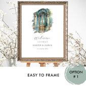 Grün blau, Aquamarine Hochzeitssymbol Poster