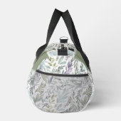 Grün Blau Botanisches Wasserfarben-Monogramm Name Duffle Bag (Rechts)