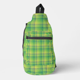 Grün Blau Checker Abstract Muster Crossbody Bag