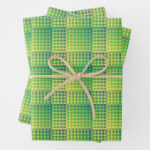 Grün Blau Checker Abstract Muster Geschenkpapier Set (Beispiel)