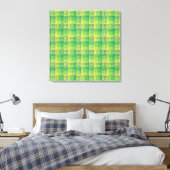 Grün Blau Checker Abstract Muster Leinwanddruck (Insitu (Schlafzimmer))