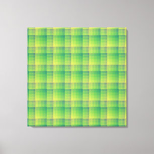 Grün Blau Checker Abstract Muster Leinwanddruck