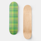 Grün Blau Checker Abstract Muster Skateboard (Vorderseite)