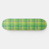Grün Blau Checker Abstract Muster Skateboard (Horizontal)