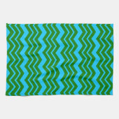 Grün Blau Chevron Zickzack-Design Geschirrtuch (Horizontal)