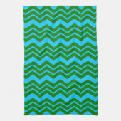 Grün Blau Chevron Zickzack-Design Geschirrtuch (Vertikal)
