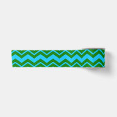 Grün Blau Chevron Zickzack-Design Satinband (Vorderseite)