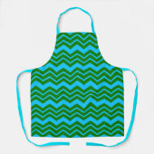 Grün Blau Chevron Zickzack-Design Schürze (Vorderseite)
