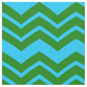 Grün Blau Chevron Zickzack-Design  Stoff