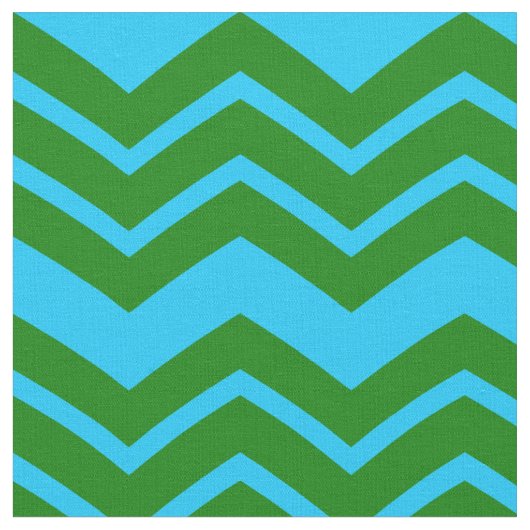 Grün Blau Chevron Zickzack-Design Stoff (Nahaufnahme)
