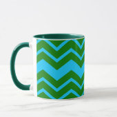 Grün Blau Chevron Zickzack-Design Tasse (Links)