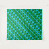 Grün Blau Chevron Zickzack-Design  Wandteppich (Vorderseite (Horizontal))