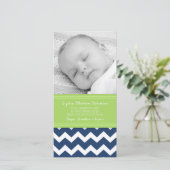 Grün-blau danke Baby-Duschen-Foto-Karten (Stehend Vorderseite)