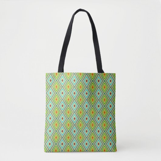 Grün Blau Geometrisch Einzigartig Tasche (Vorderseite)