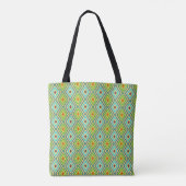 Grün Blau Geometrisch Einzigartig Tasche (Rückseite)
