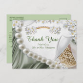 Grün, Blau, Gold, Elfenbeinseide und Perlgetank Y  Postkarte (Vorne/Hinten)