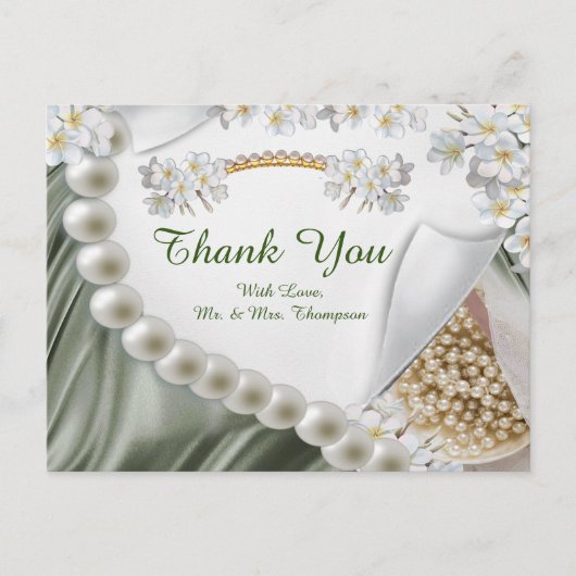 Grün, Blau, Gold, Elfenbeinseide und Perlgetank Y  Postkarte (Vorderseite)