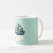 Grün Blau Gold Sterne Leuchten Hell Cupcake Kaffeetasse (VorderseiteRechts)