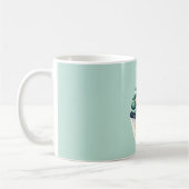 Grün Blau Gold Sterne Leuchten Hell Cupcake Kaffeetasse (Links)