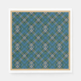 Grün, Blau, Gold, Weihnachten Kariert Serviette