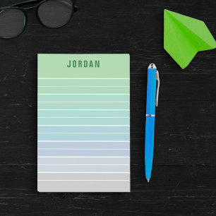 Grün Blau Grau Ombre Linien Namen hinzufügen Post-it Klebezettel