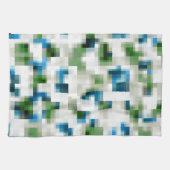 Grün Blau Grau Weiß abstraktes Muster Geschirrtuch (Horizontal)