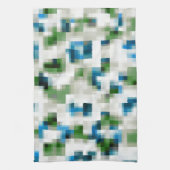 Grün Blau Grau Weiß abstraktes Muster Geschirrtuch (Vertikal)