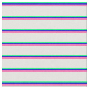 Grün, Blau, Heiß-Rosa und Weiß-farbene Linien Stoff