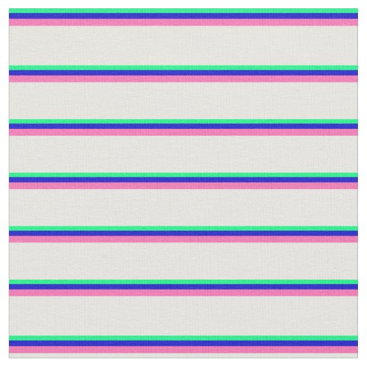 Grün, Blau, Heiß-Rosa und Weiß-farbene Linien Stoff (Nahaufnahme)