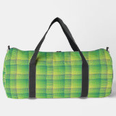 Grün-blau kariertes abstraktes Muster groß Duffle Bag (Vorderseite)