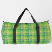 Grün-blau kariertes abstraktes Muster groß Duffle Bag (Rückseite)