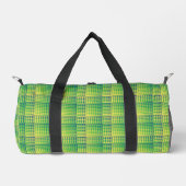 Grün-blau kariertes abstraktes Muster Klein Duffle Bag (Vorderseite)