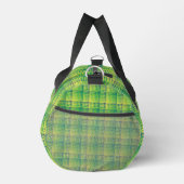 Grün-blau kariertes abstraktes Muster Klein Duffle Bag (Rechts)