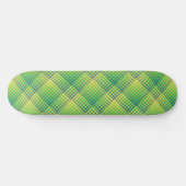 Grün-blau kariertes abstraktes Muster Skateboard (Horizontal)