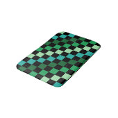 Grün Blau Kariertes Gingham-Muster Badematte (Schrägansicht)