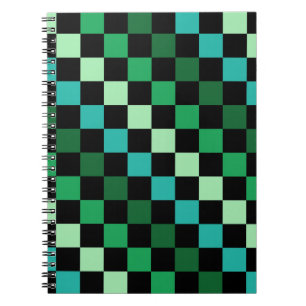 Grün-blau kariertes Gingham-Muster Notizblock
