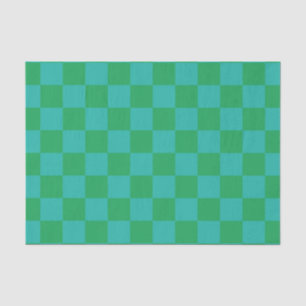 Grün-blau kariertes Gingham-Muster Seidenpapier