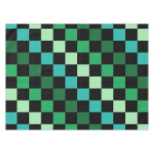 Grün-blau kariertes Gingham-Muster Tischdecke (Vorderseite (Horizontal))