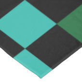 Grün-blau kariertes Gingham-Muster Tischdecke (Schrägansicht)