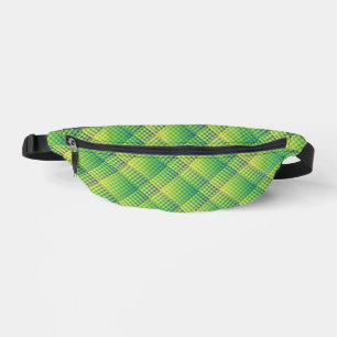 Grün Blau Karo abstraktes Muster Bauchtasche