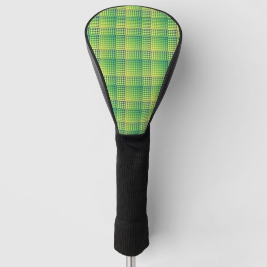 Grün Blau Karo abstraktes Muster Golf Headcover (Vorderseite)