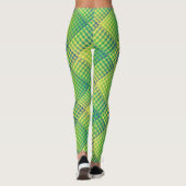 Grün Blau Karo abstraktes Muster Leggings (Rückseite)