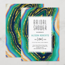 Grün, blau, pfirsichfarbenes Brautparty, Goldfolie