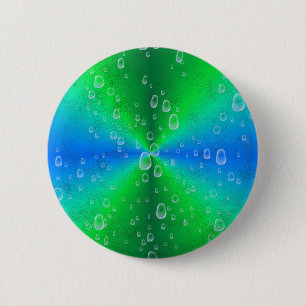 Grün blau Regenbogen mit Regentropfen Button