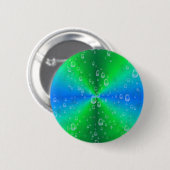 Grün blau Regenbogen mit Regentropfen Button (Vorne & Hinten)