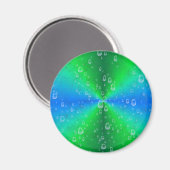 Grün blau Regenbogen mit Regentropfen Magnet (Vorderseite/Rückseite)