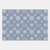 Grün-Blau-Rosa gestrichen mit Liebe Muster Geschenkpapier Set (Vorderseite 3)