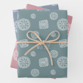 Grün-Blau-Rosa gestrichen mit Liebe Muster Geschenkpapier Set (Beispiel)