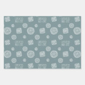 Grün-Blau-Rosa gestrichen mit Liebe Muster Geschenkpapier Set (Vorderseite)