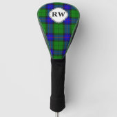 Grün Blau Rot Tartan Karo Monogramm Golf Headcover (Vorderseite)
